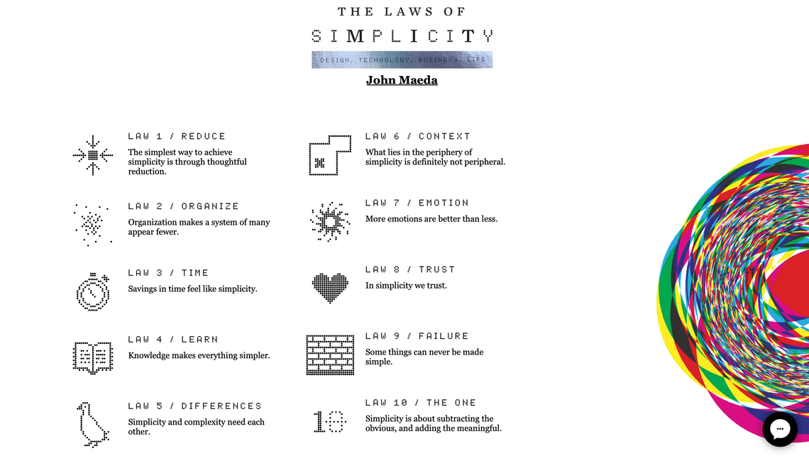 John Maeda's 10 Laws of Simplicity